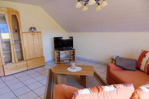 Gezellige woonkamer met internet en Moezelzicht vakantiewoning