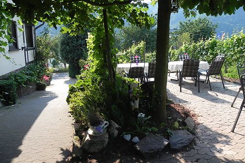 Tuin en terras Serwazi in Mesenich